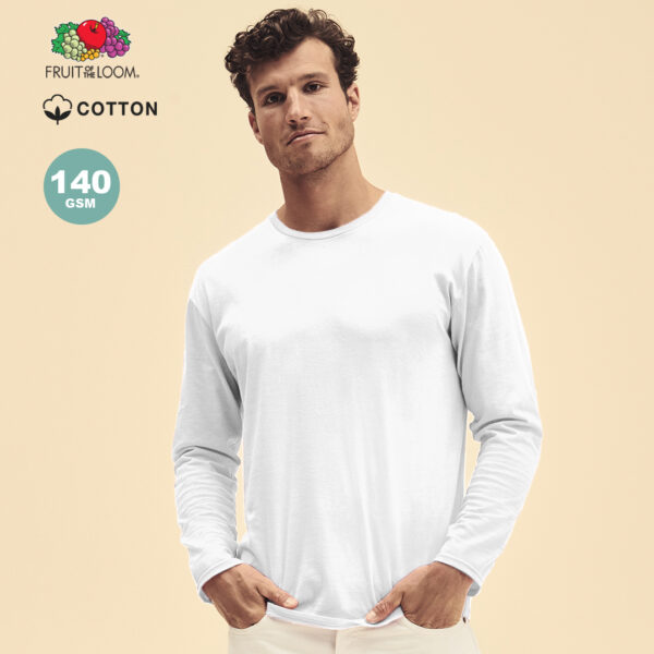 T-Shirt de Manga Comprida Adulto Branca FRUIT OF THE LOOM
